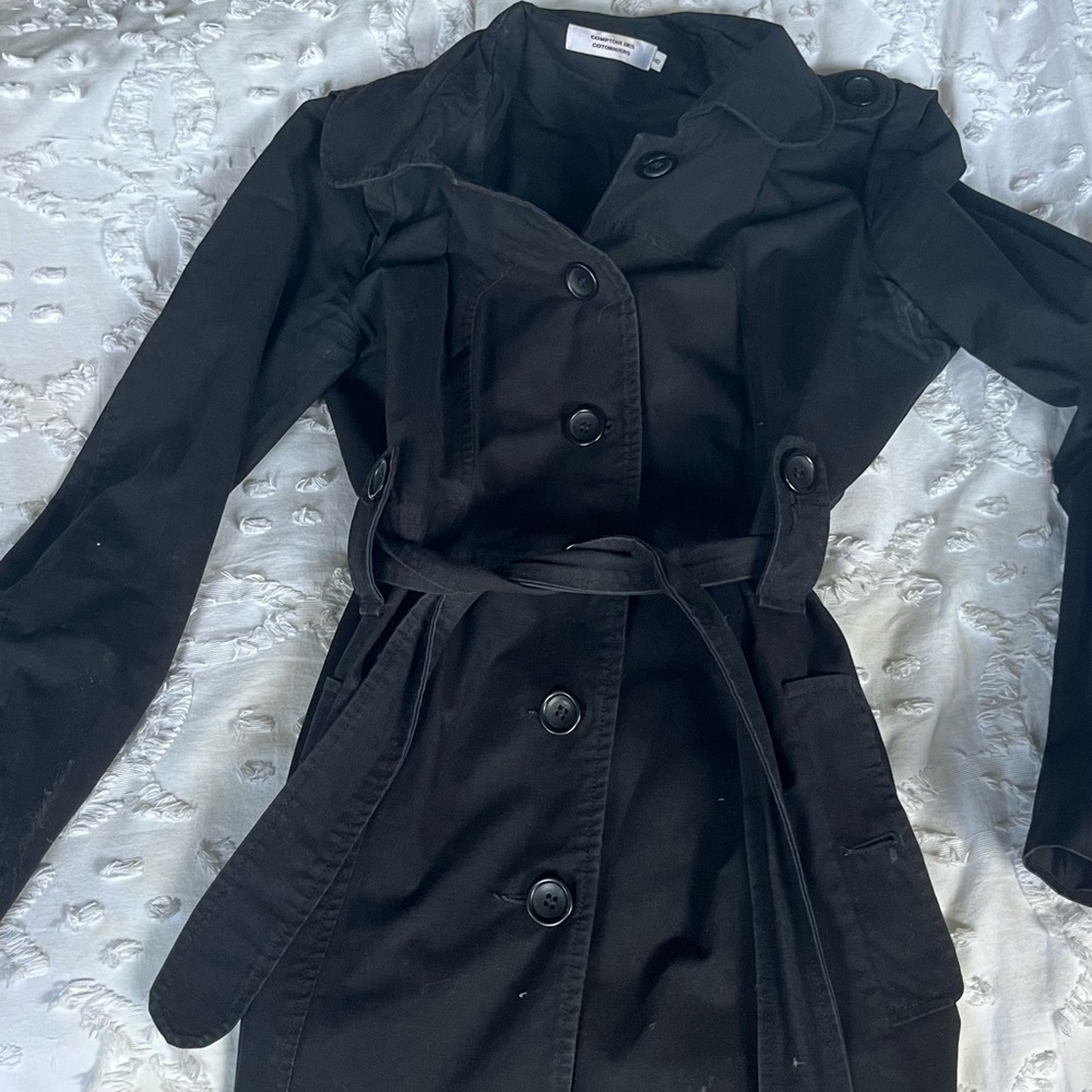 Black Button-Up Trench Coat